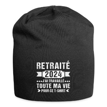 Retraité 2024 humour retraite cadeau pour retraité - Bonnet en jersey - noir - Devant