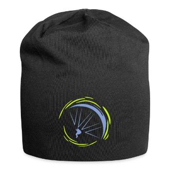 Flugwunder_Gleitschirm Blau - Jersey-Beanie - Schwarz - Vorne