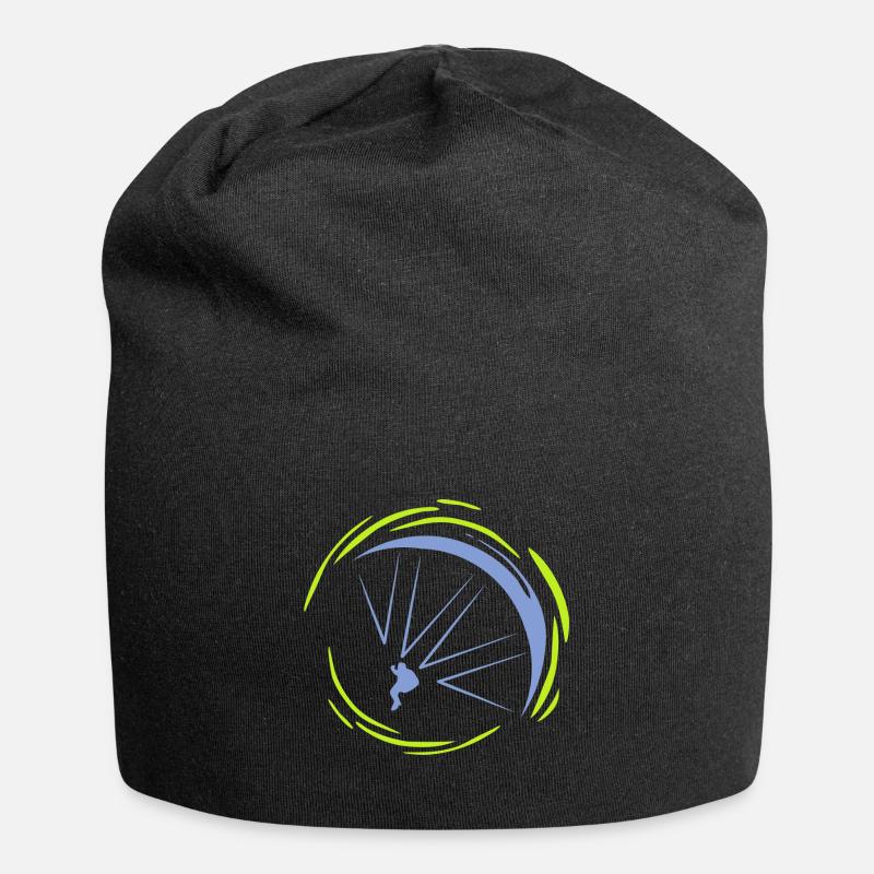 Flugwunder_Gleitschirm blue - Jersey Beanie - black