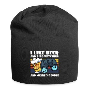 Vogelbeobachtung Ich Liebe Bier Fernglas - Jersey-Beanie - Schwarz - Vorne