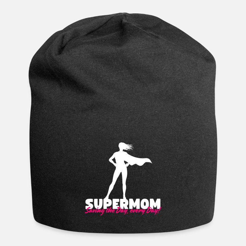 Supermom - Saving the Day, Every Day! - Jersey Beanie - black