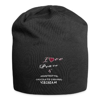 Love Peace and Peanutbutter-Icecream - Jersey-Beanie - Schwarz - Vorne