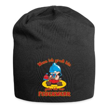 Groß bin zur Feuerwehr - RAHMENLOS Baby - Jersey-Beanie - Schwarz - Vorne