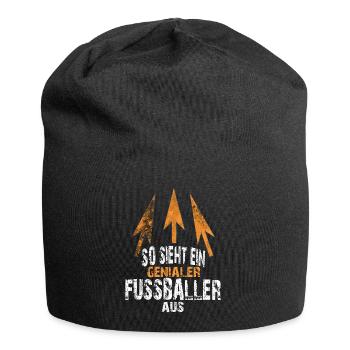 genialer FUSSBALLER - Jersey-Beanie - Schwarz - Vorne