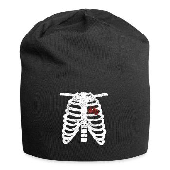 Heart skeleton heart love mtb mountain bike bike cycl - Jersey Beanie - black - Front