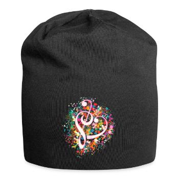 Musique coeur clé de musique danse Fête de la fête - Bonnet en jersey - noir - Devant