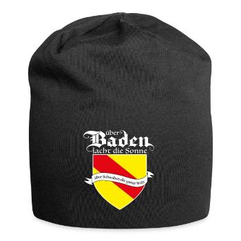 Über Baden lacht die Sonne, über Schwaben die Welt - Jersey-Beanie - Schwarz - Vorne