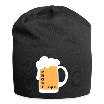 Prost Bier Alkohol Krug - Jersey-Beanie - Schwarz - Vorne