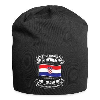 Ich muss nach Kroatien! Zagreb Urlaubsland Land - Jersey-Beanie - Schwarz - Vorne