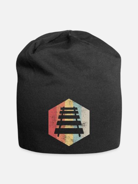 Zug Eisenbahn Gleise - Jersey-Beanie - Schwarz