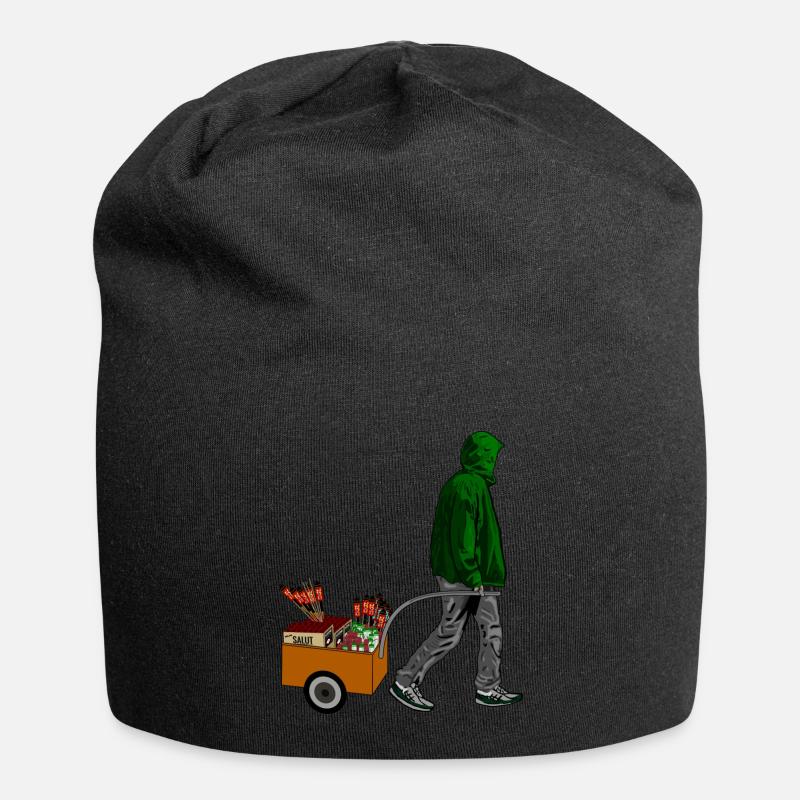 Pyro Pyrotechnik Feuerwerk - Jersey-Beanie - Schwarz