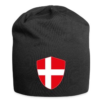 Dänemark Flagge Wappen Geschenk - Jersey-Beanie - Schwarz - Vorne