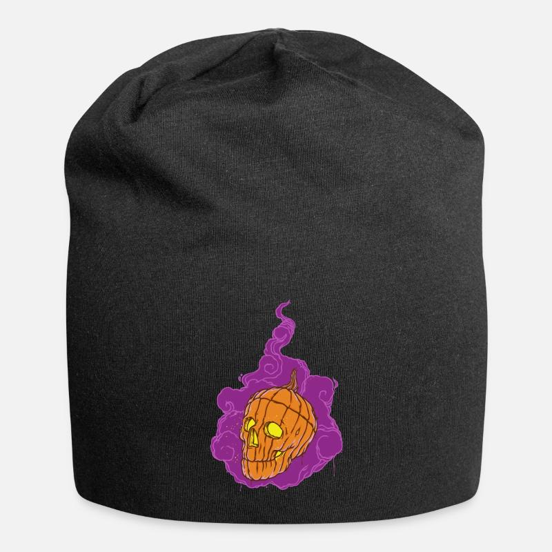 Kürbiskopf - Jersey-Beanie - Schwarz