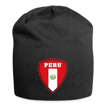 Peru Wappen / Geschenk Südamerika Flagge Lima - Jersey-Beanie - Schwarz - Vorne