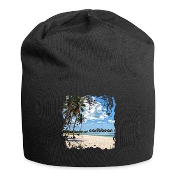 Einsamer Sandstrand in der Karibik - Jersey-Beanie - Schwarz - Vorne