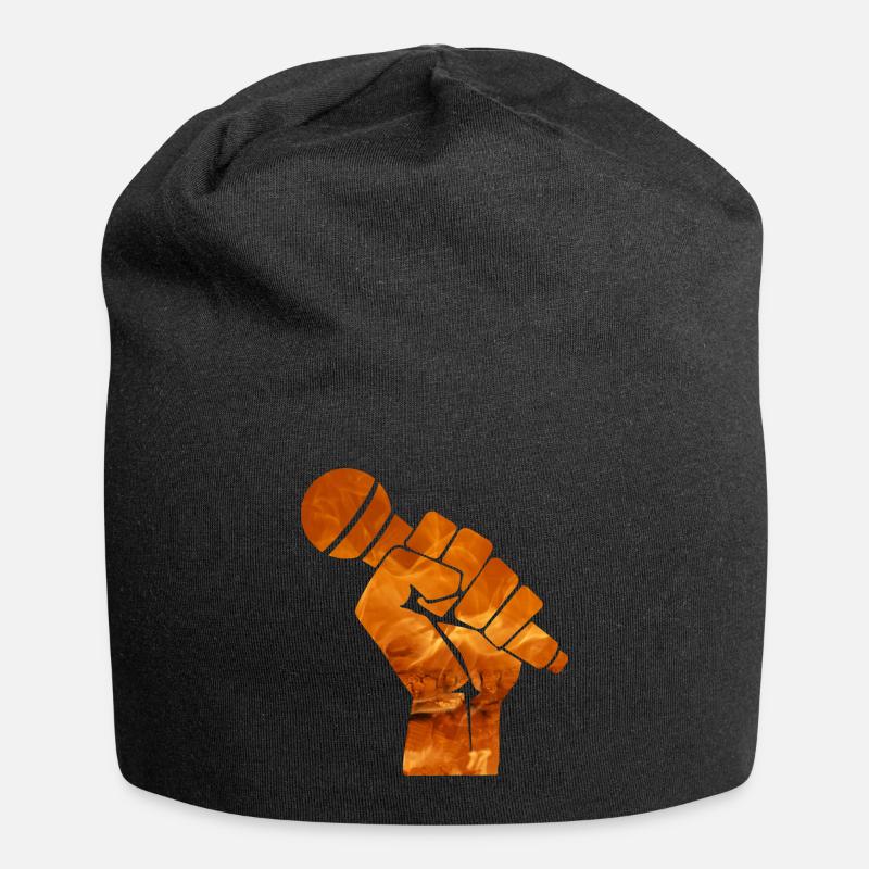 Revolution Microphone Martial Arts Gift Idea Fire - Jersey Beanie - black