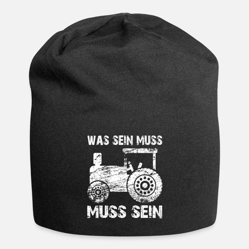 Traktor muss sein - Jersey-Beanie - Schwarz