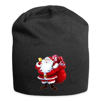Weihnachtsgeschenk - Jersey-Beanie - Schwarz - Vorne