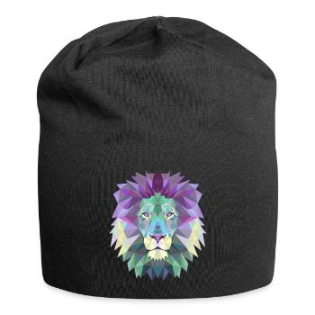 Lion Gift Triangle Polygon Lioness Feline Lion - Jersey Beanie - black - Front