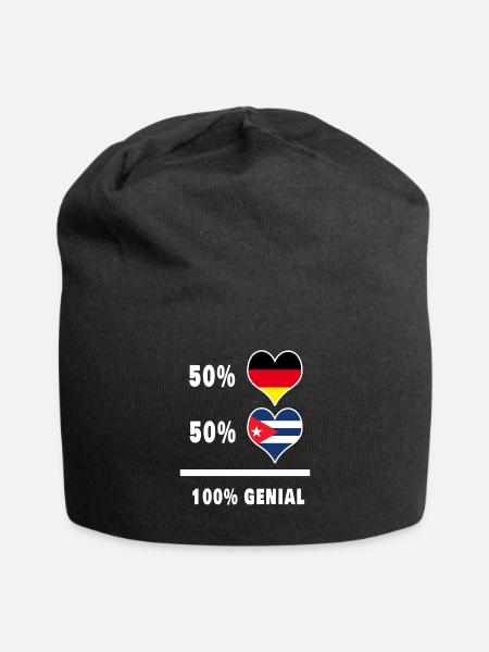 Deutschland und Kuba Genial / Geschenk - Jersey-Beanie - Schwarz