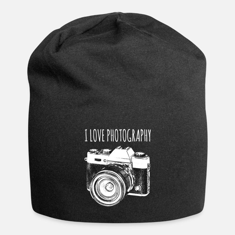 Kamera - Jersey-Beanie - Schwarz