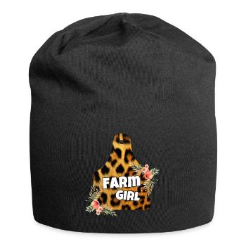 Farm Girl Cow Tag - Jersey Beanie - black - Front