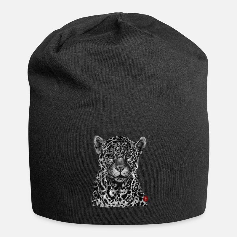 Leopard - Jersey Beanie - black