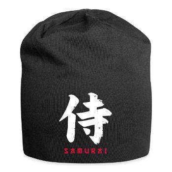 Japan Samurai Zeichen - Jersey-Beanie - Schwarz - Vorne