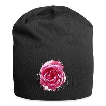 Fleur / Fleur / Rose - Bonnet en jersey - noir - Devant