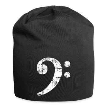 Bass Clef Symbol Vintage Music Design (Blanc) - Bonnet en jersey - noir - Devant