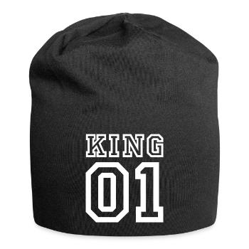 King 01, amour de couple, amoureux, relation, amour - Bonnet en jersey - noir - Devant