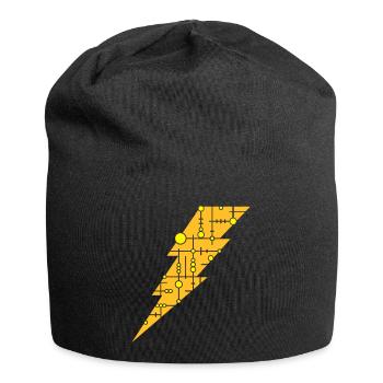 Lightning (pattern) - Jersey Beanie - black - Front