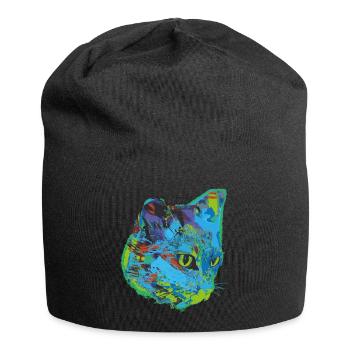 cat, cat, illustration, graffiti, cat, - Jersey Beanie - black - Front
