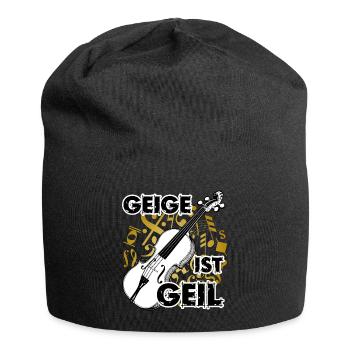 Geige ist geil - Jersey-Beanie - Schwarz - Vorne
