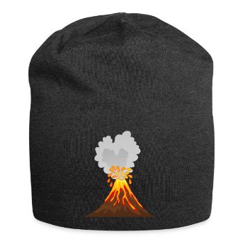 Vulkan, Lava, , Asche, Magma, Geologe, vulcano - Jersey-Beanie - Anthrazit - Vorne