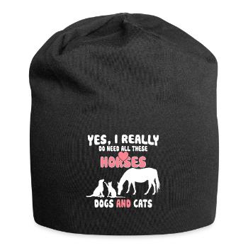 Chevaux Chiens et chats - Bonnet en jersey - noir - Devant