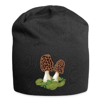 Morchel der Lieblings Pilz der Pilzsammler - Jersey-Beanie - Schwarz - Vorne