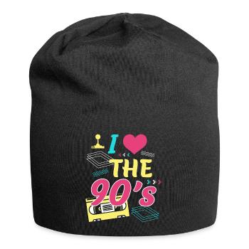 Rétro I Love 90s Outfit Heart Party Gifts - Bonnet en jersey - noir - Devant
