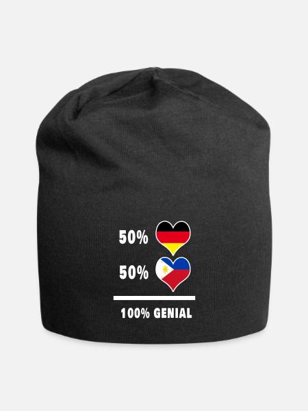 Deutschland und Philippinen Genial / Geschenk - Jersey-Beanie - Schwarz