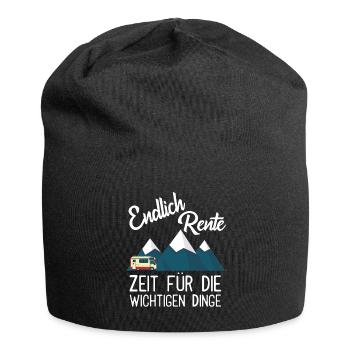 Rente Rentner Senioren Ruhestand Camping Wohnmobil - Jersey-Beanie - Schwarz - Vorne