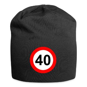 Verkehrsschild Geschwindigkeit Grenze 40 - Jersey-Beanie - Schwarz - Vorne