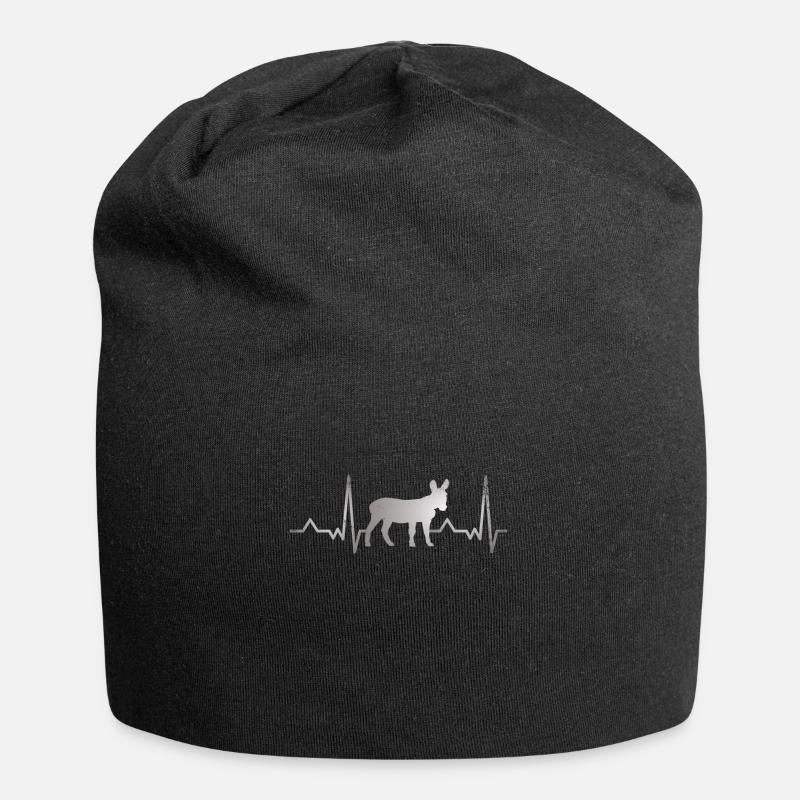 Maultiere Herzschlag Esel Geschenkidee Eselchen - Jersey-Beanie - Schwarz