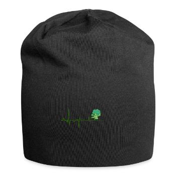 Brokkoli Herzschlag Geschenk Veganer Vegetarier - Jersey-Beanie - Schwarz - Vorne