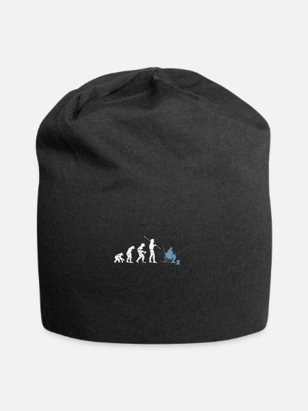Angeln Angler Angelausflug Fischen Angelrute - Jersey-Beanie - Schwarz