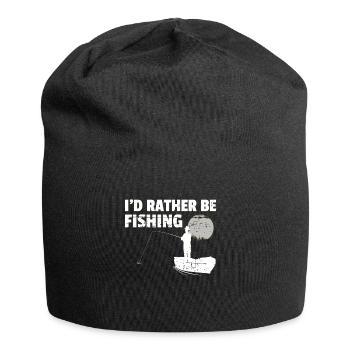 Angeln Angler Fischen Geschenk Fischer Vintage - Jersey-Beanie - Schwarz - Vorne