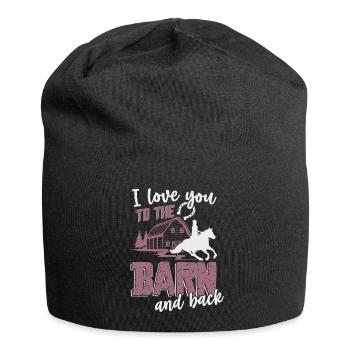 I love you to the Barn and back - Rider Horse - Jersey Beanie - black - Front