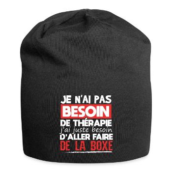 Boxeur boxe cadeau drôle combattant ring - Bonnet en jersey - noir - Devant