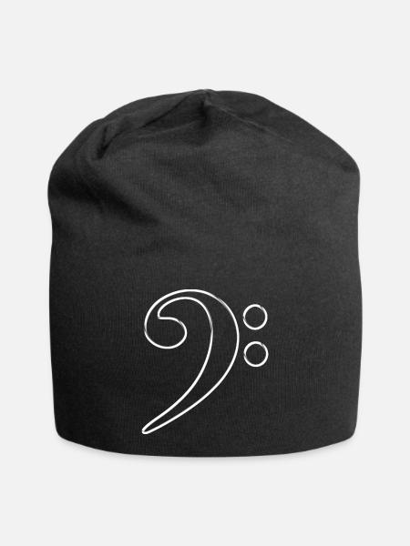 Bassschlüssel mit coolem effekt für Musikliebhaber - Jersey-Beanie - Schwarz