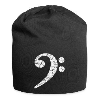 Clé de fa avec un effet grunge cool dans un look usé - Bonnet en jersey - noir - Devant