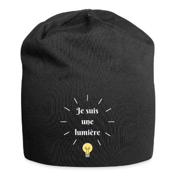 Je suis une lumière - Bonnet en jersey - noir - Devant